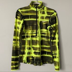 Nike Pro Highlighter Yellow Long Sleeve Zip-Up